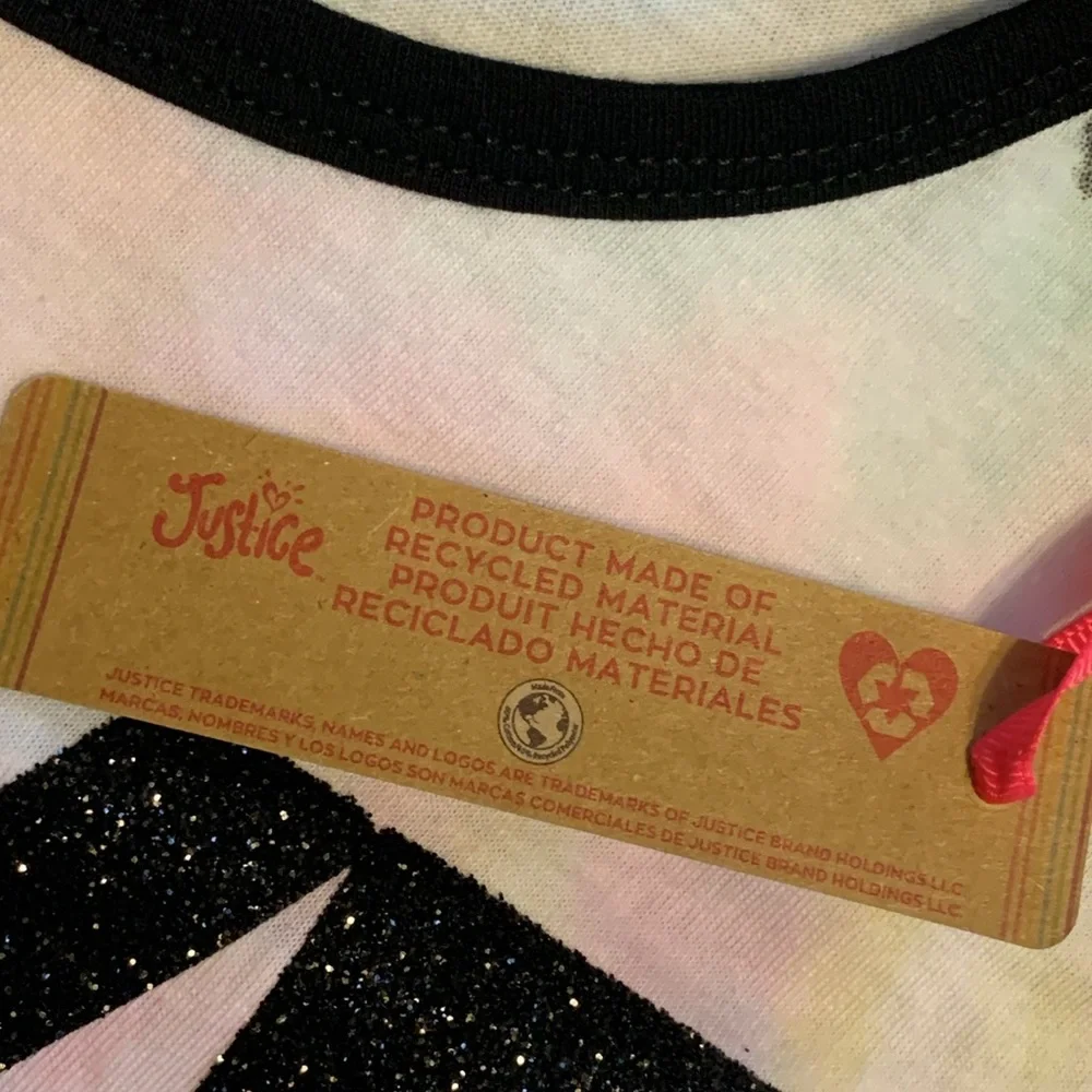 Justice Girls Short Sleeve Graphic “Love Together” Boxy Tee Shirt